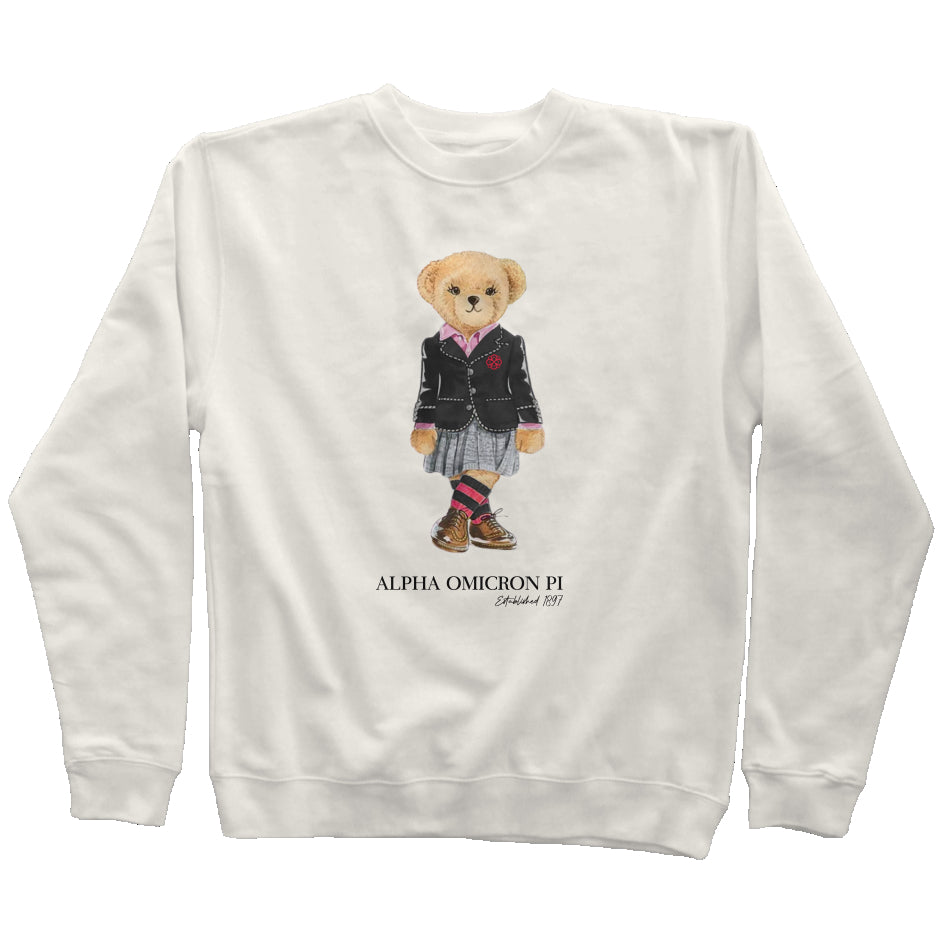 Alpha Omicron Pi Sorority Bear Sweatshirt