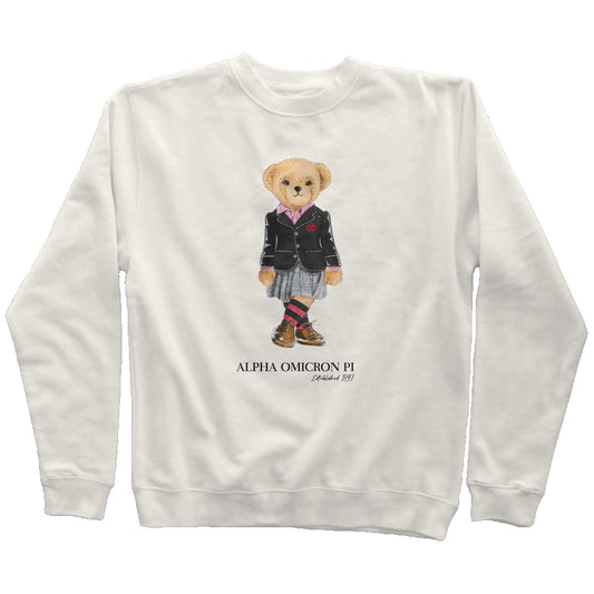 Alpha Omicron Pi Sorority Bear Sweatshirt
