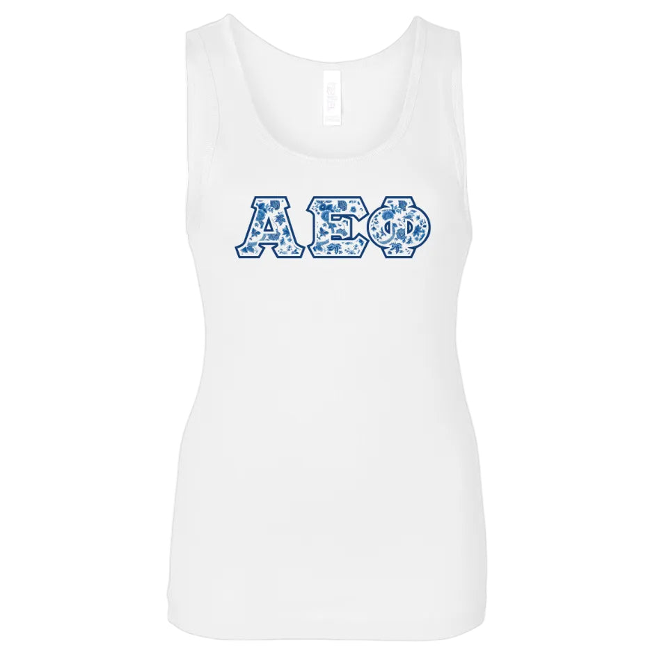 Alpha Epsilon Phi Blue Willow Tank Top