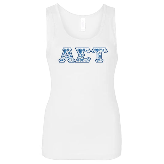 Alpha Sigma Tau Blue Willow Tank Top