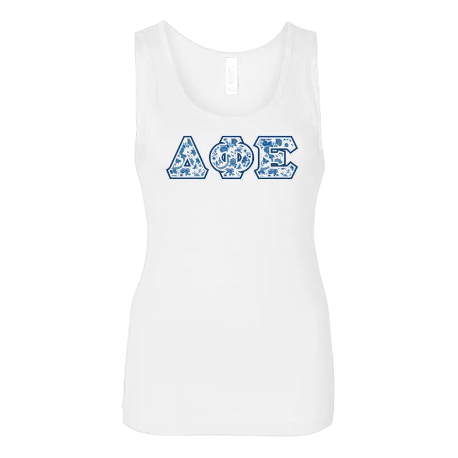 Delta Phi Epsilon Blue Willow Tank Top