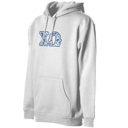 Chi Omega Blue Willow Hoodie