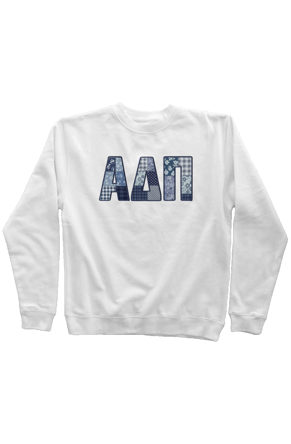 Alpha Delta Pi Faux Patchwork Sweatshirt