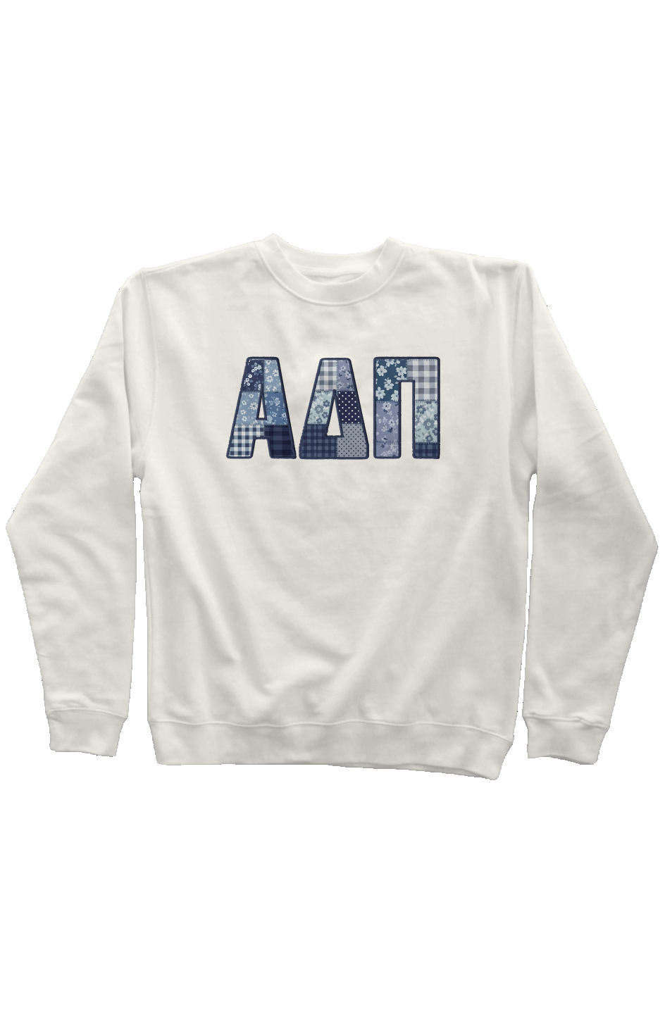Alpha Delta Pi Faux Patchwork Sweatshirt