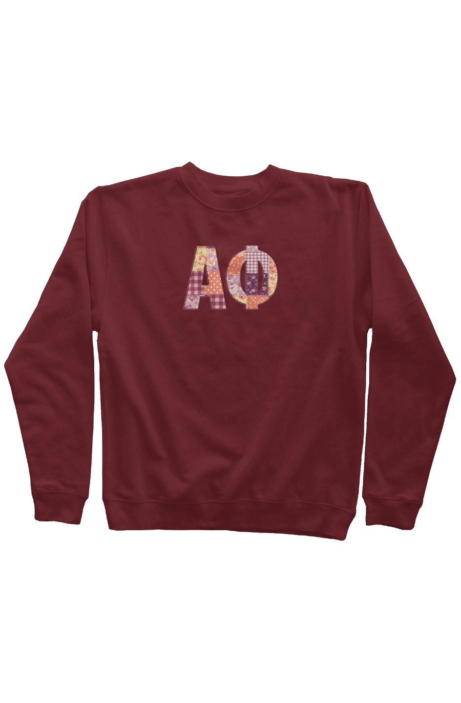 Alpha Phi Faux Patchwork Sweatshirt