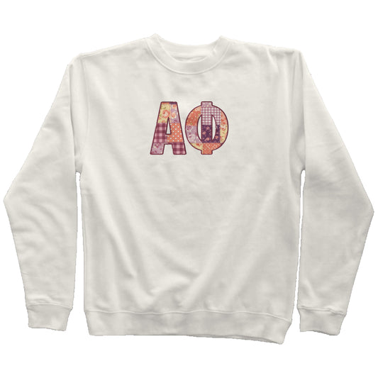 Alpha Phi Faux Patchwork Sweatshirt