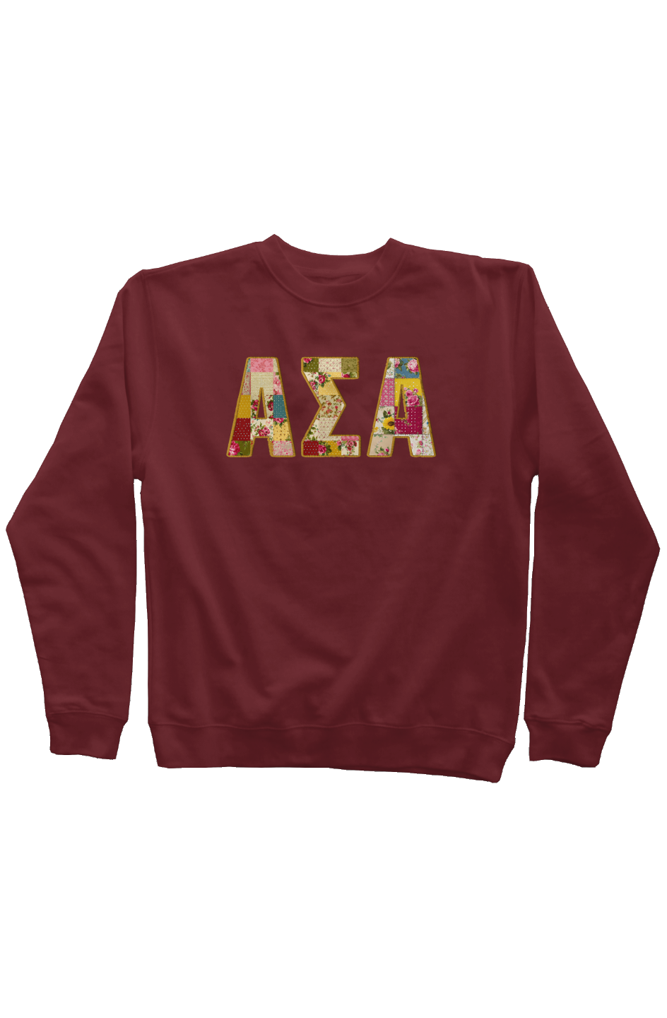 Alpha Sigma Alpha Faux Patchwork Sweatshirt