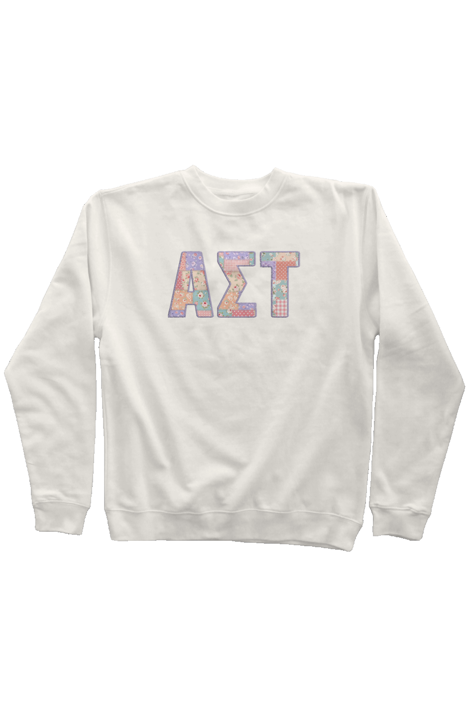 Alpha Sigma Tau Faux Patchwork Sweatshirt