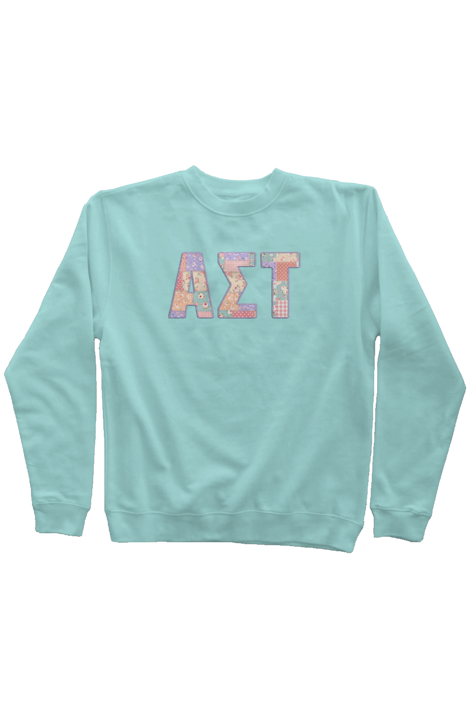 Alpha Sigma Tau Faux Patchwork Sweatshirt
