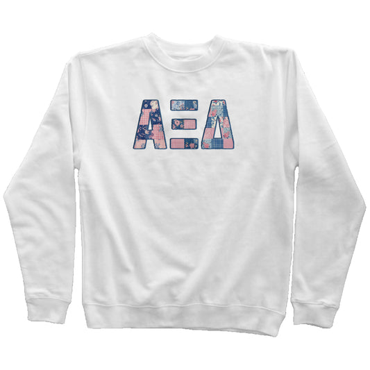 Alpha Xi Delta Faux Patchwork Sweatshirt