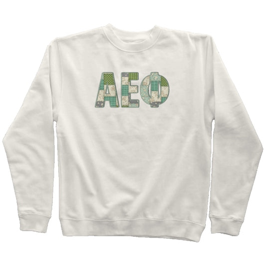 Alpha Epsilon Phi Faux Patchwork Sweatshirt