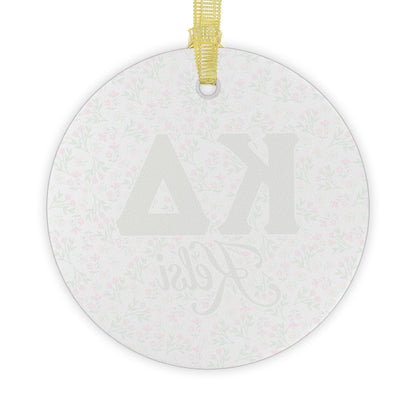 Kappa Delta Flower Personalized Glass Ornament