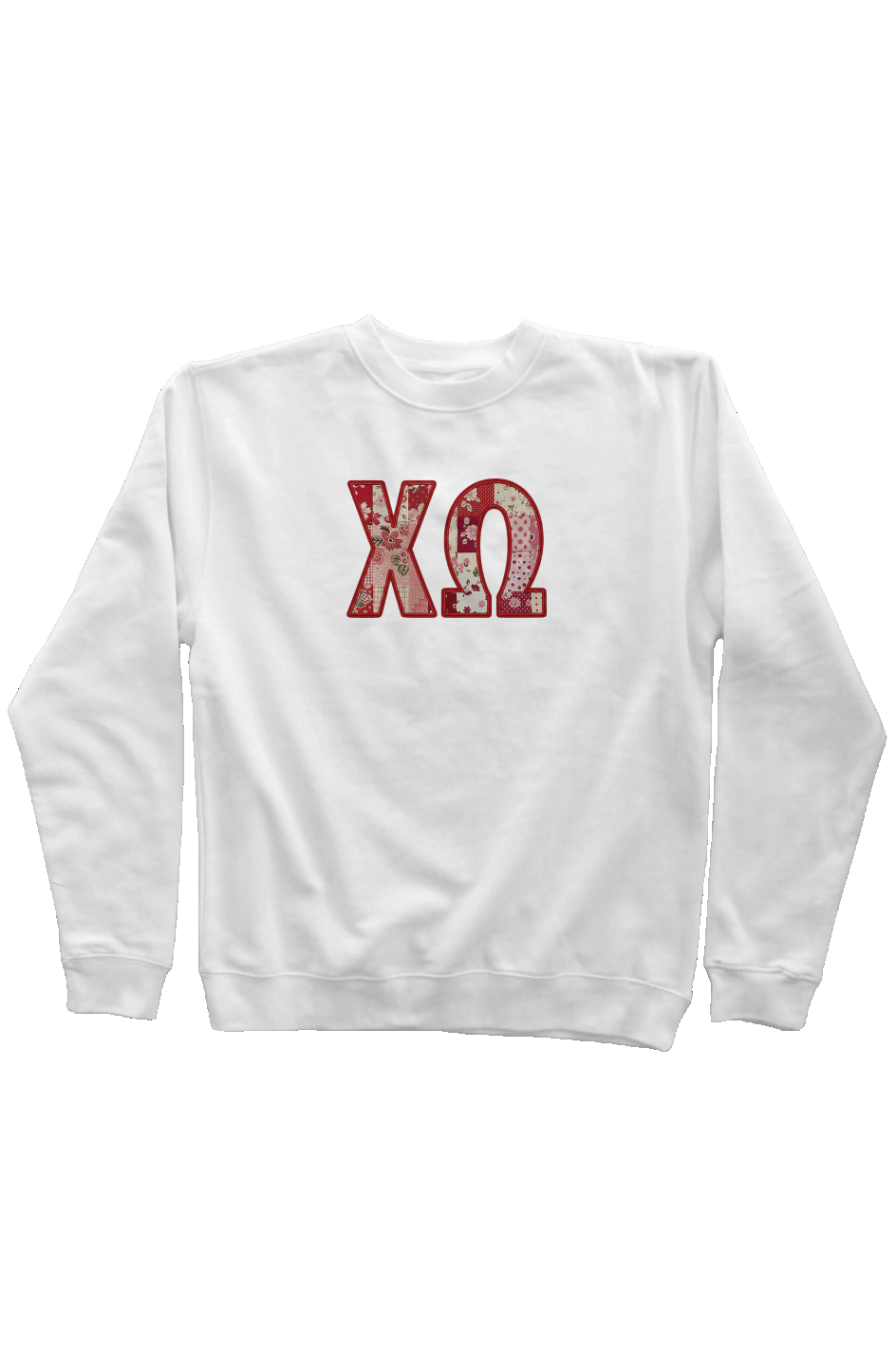 Chi Omega Faux Patchwork Sweatshirt