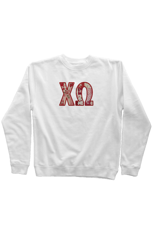Chi Omega Faux Patchwork Sweatshirt