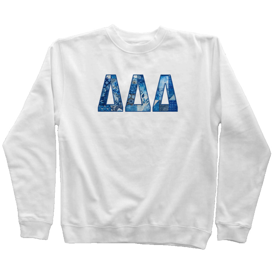 Tri Delta Faux Patchwork Sweatshirt