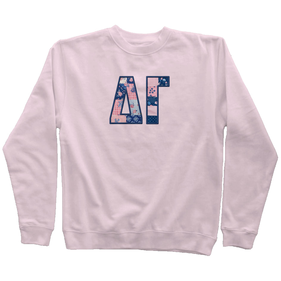 Delta Gamma Faux Patchwork Sweatshirt