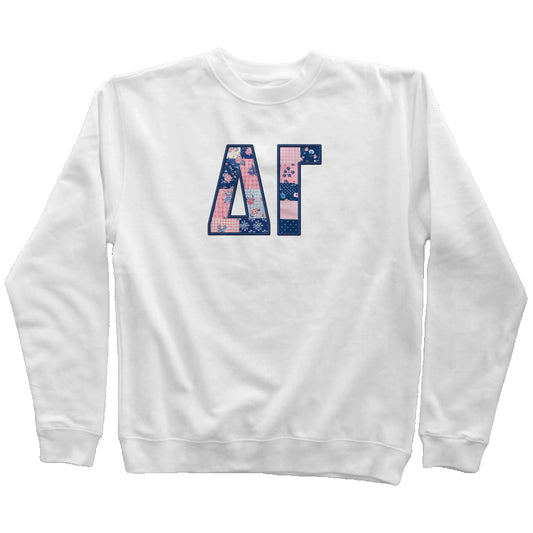 Delta Gamma Faux Patchwork Sweatshirt