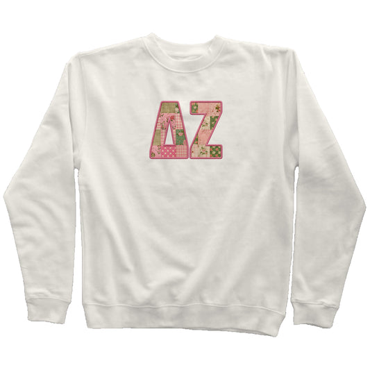 Delta Zeta Faux Patchwork Sweatshirt