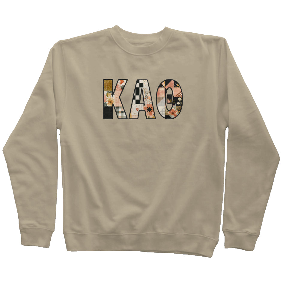 Kappa Alpha Theta Faux Patchwork Sweatshirt