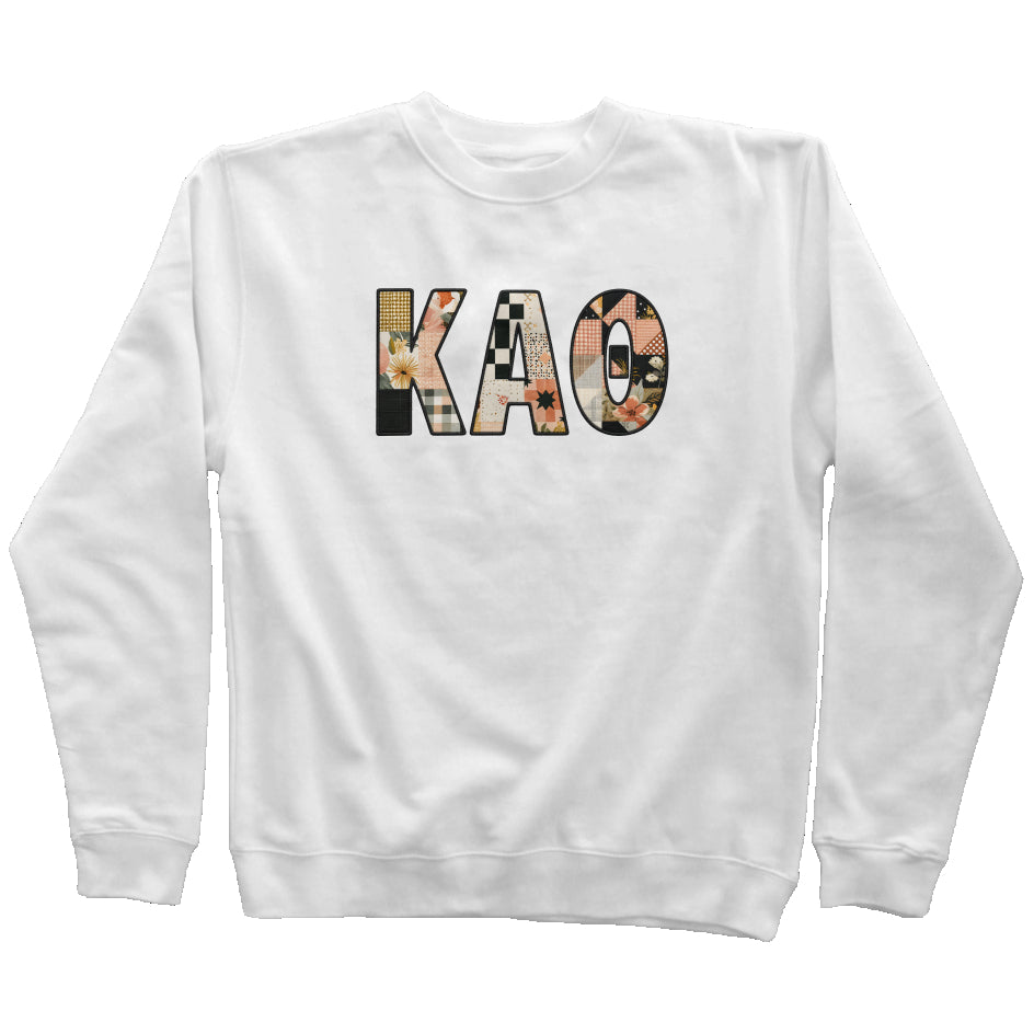 Kappa Alpha Theta Faux Patchwork Sweatshirt