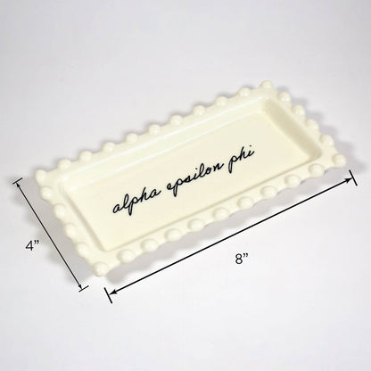 Alpha Phi Jewelry Dish - Rectangular Cursive Script Sorority Name
