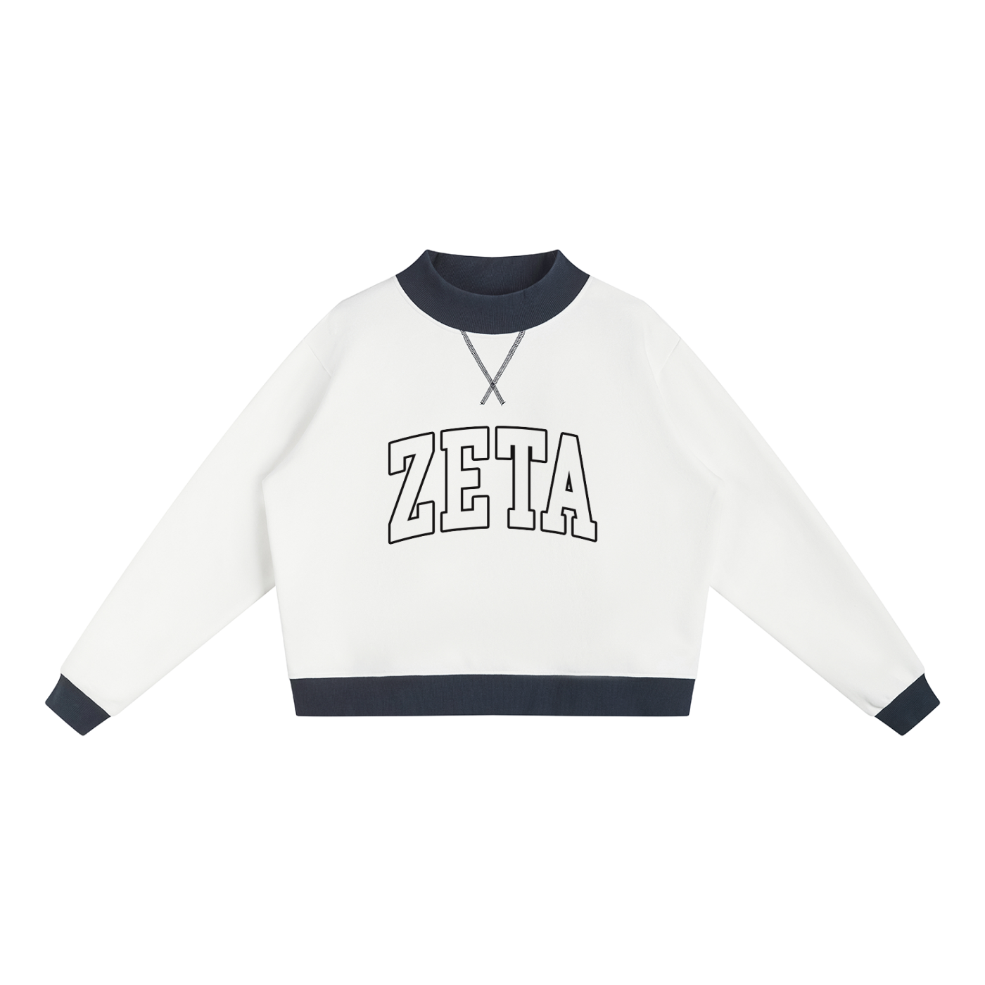 Zeta Tau Alpha Two Tone Mockneck Sweatshirt
