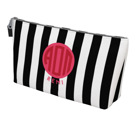 Alpha Omicron Pi Monogram Personalized Makeup Bag