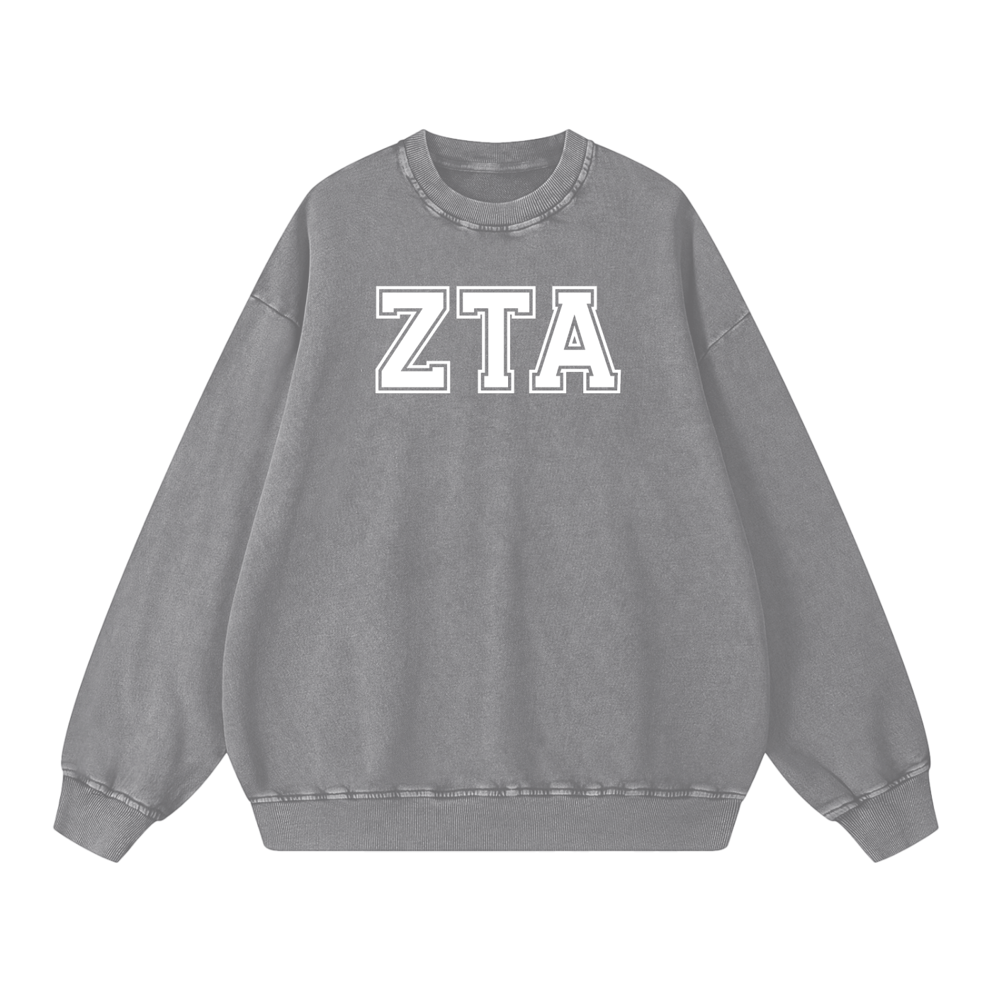 Zeta Tau Alpha Letters Oversized Sweatshirt - Ivy Society