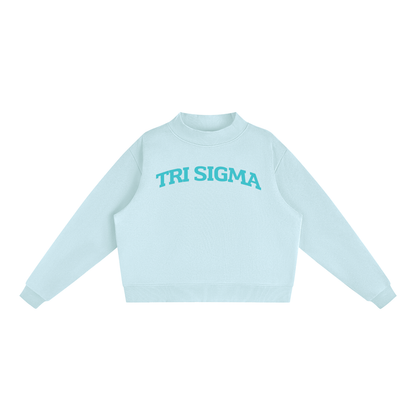 Tri Sigma Blue Mock Neck Sweatshirt