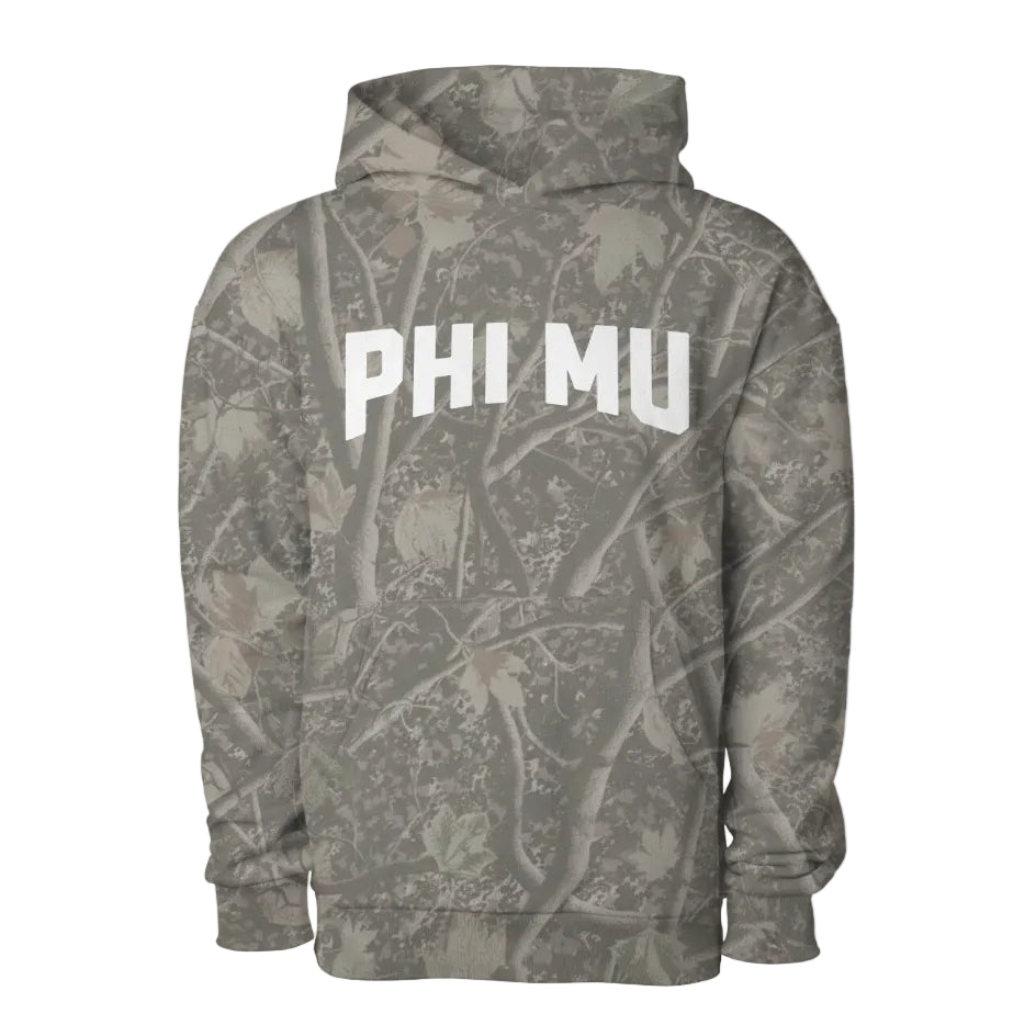 Phi Mu Camo Heavyweight Hoodie