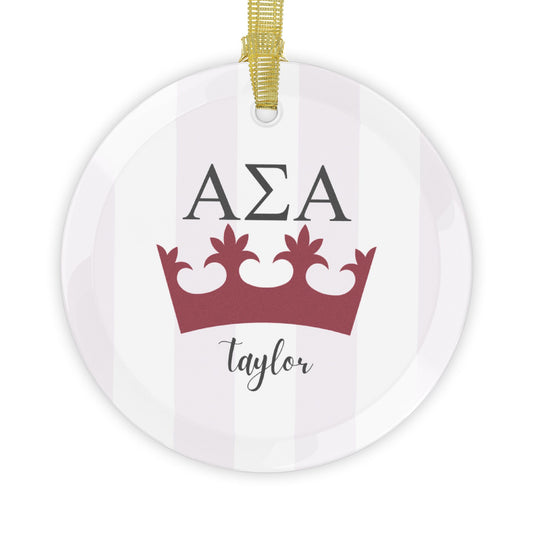 Alpha Sigma Alpha Personalized Ornament