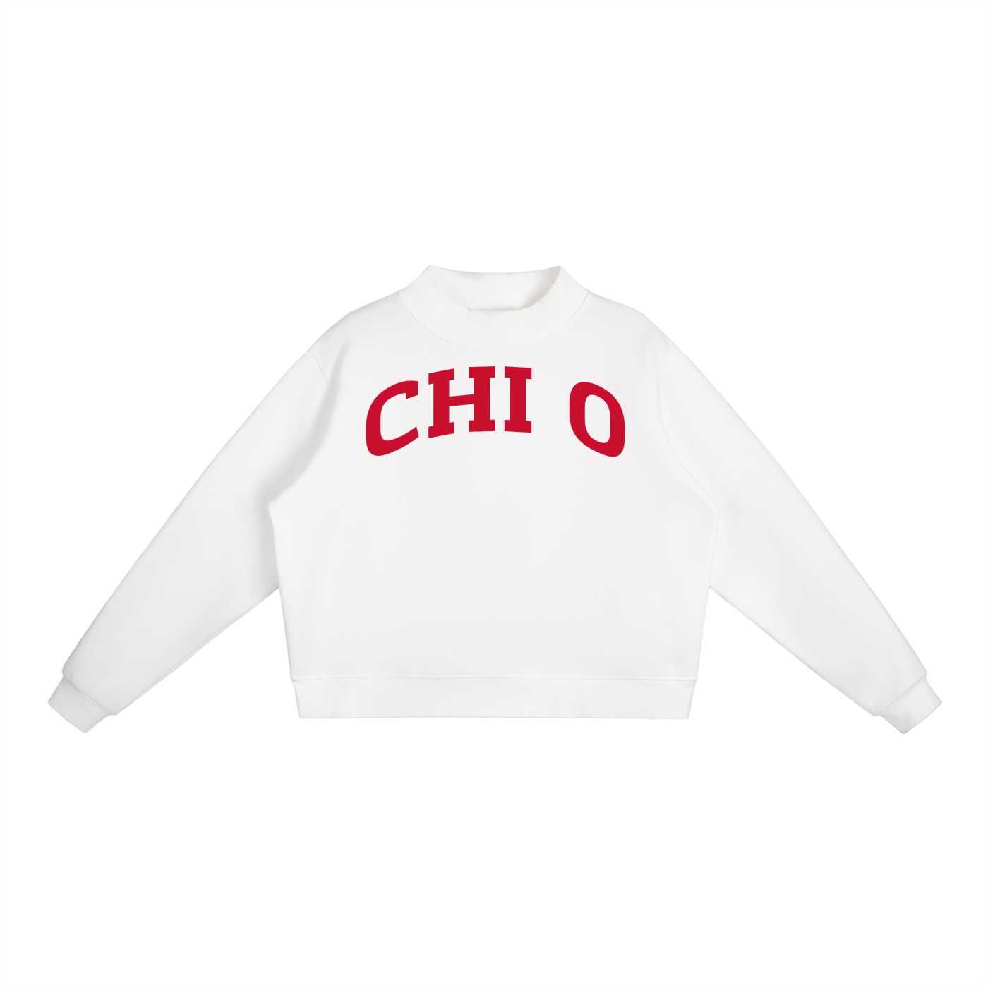 Red Chi Omega Mock Neck Sweatshirt - Ivy Society