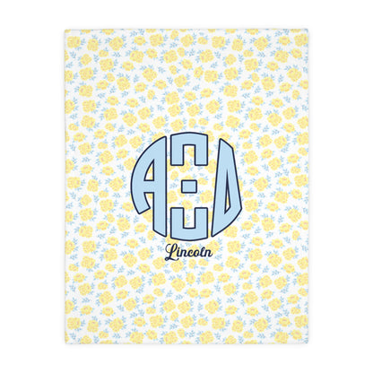 Alpha Xi Delta Double Sided Personalized Fleece Blanket - Ivy Society