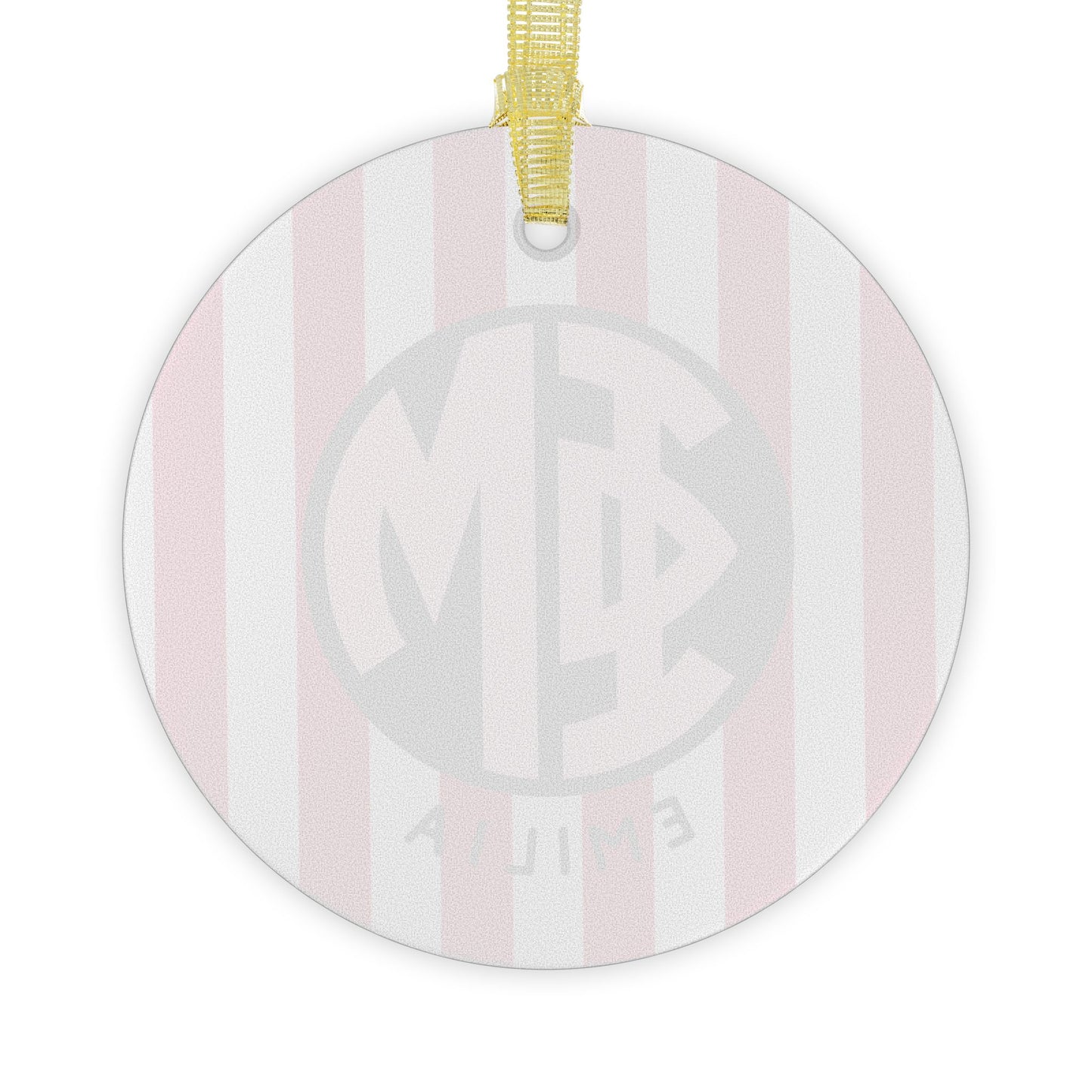 Phi Mu Personalized Stripe Glass Ornament - Ivy Society