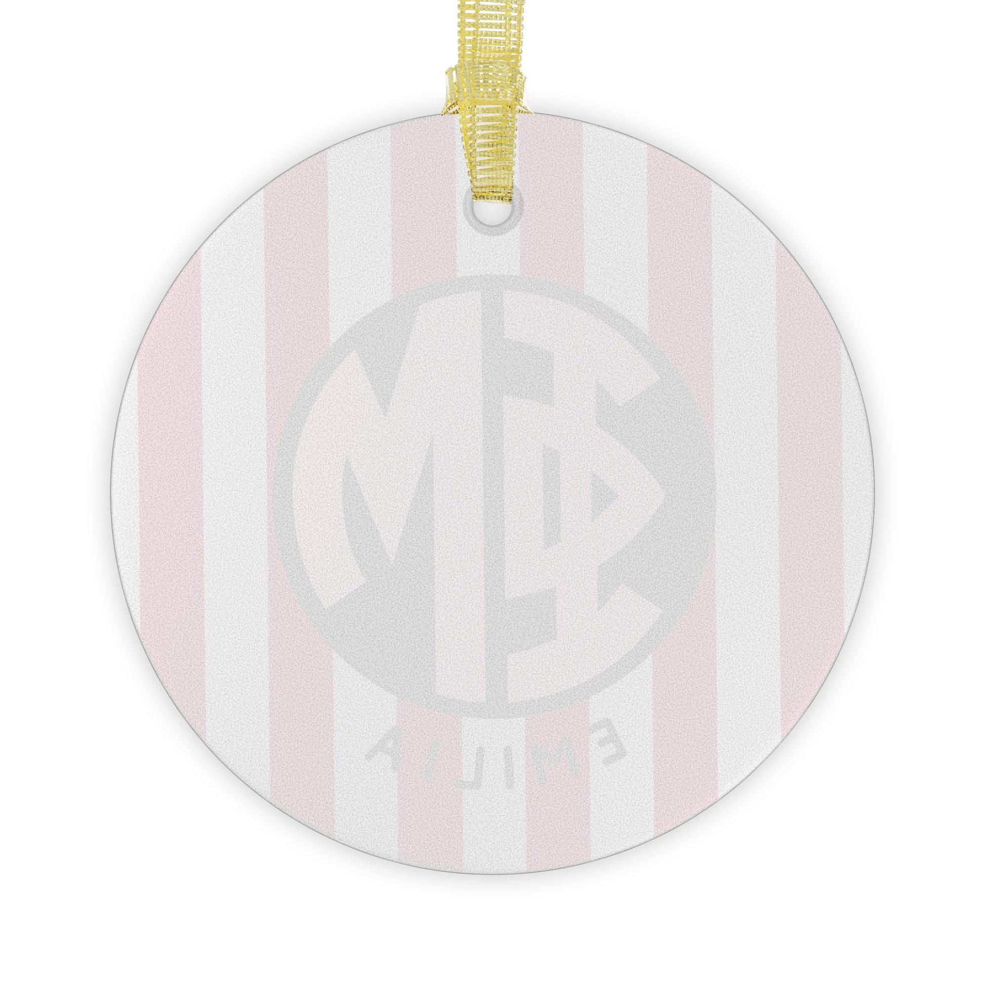 Phi Mu Personalized Stripe Glass Ornament - Ivy Society