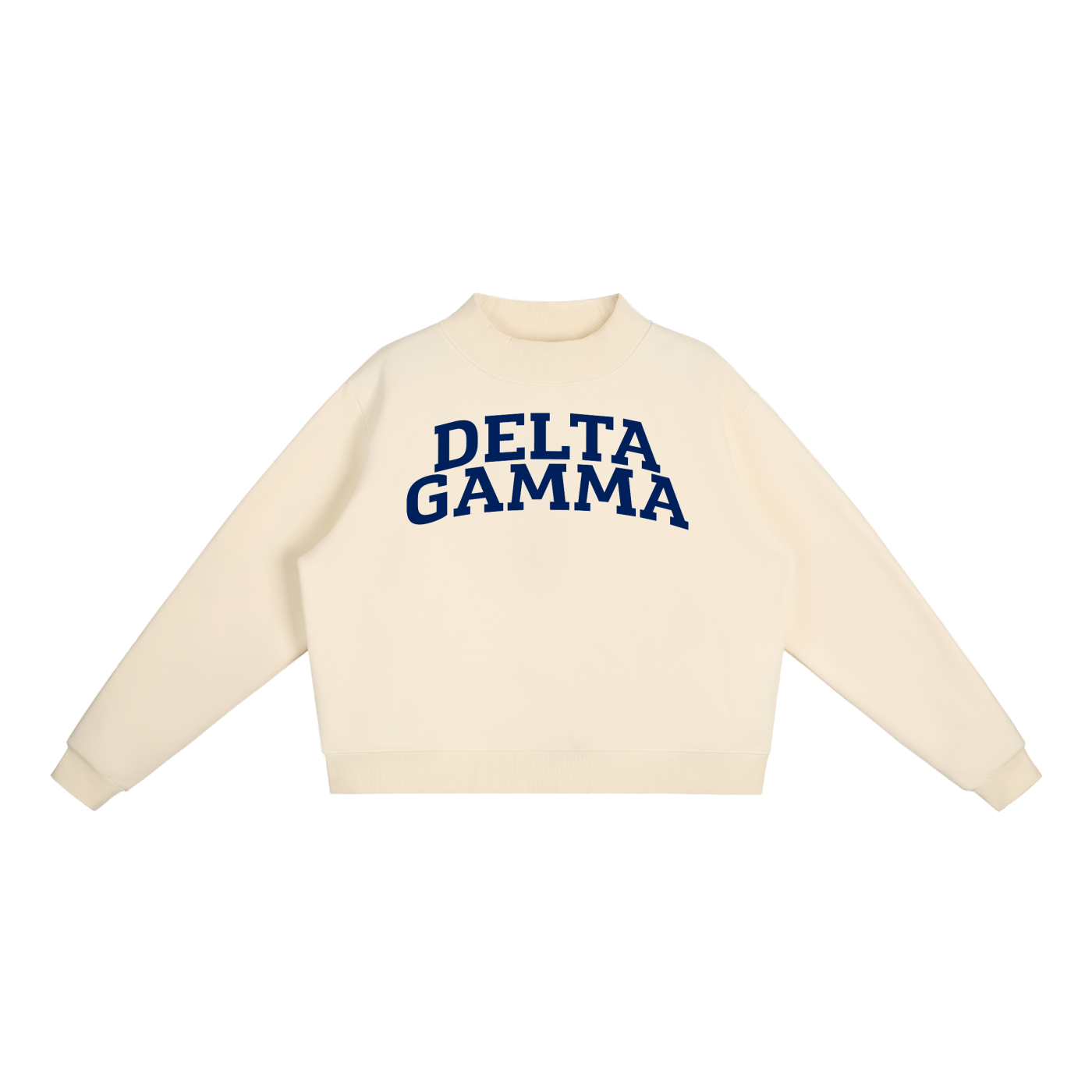 Navy Delta Gamma Fleece Mock Neck Sweatshirt - Ivy Society