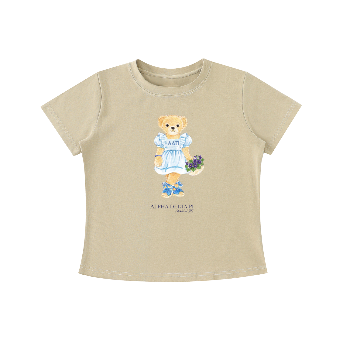 Alpha Delta Pi Flower Bear T Shirt