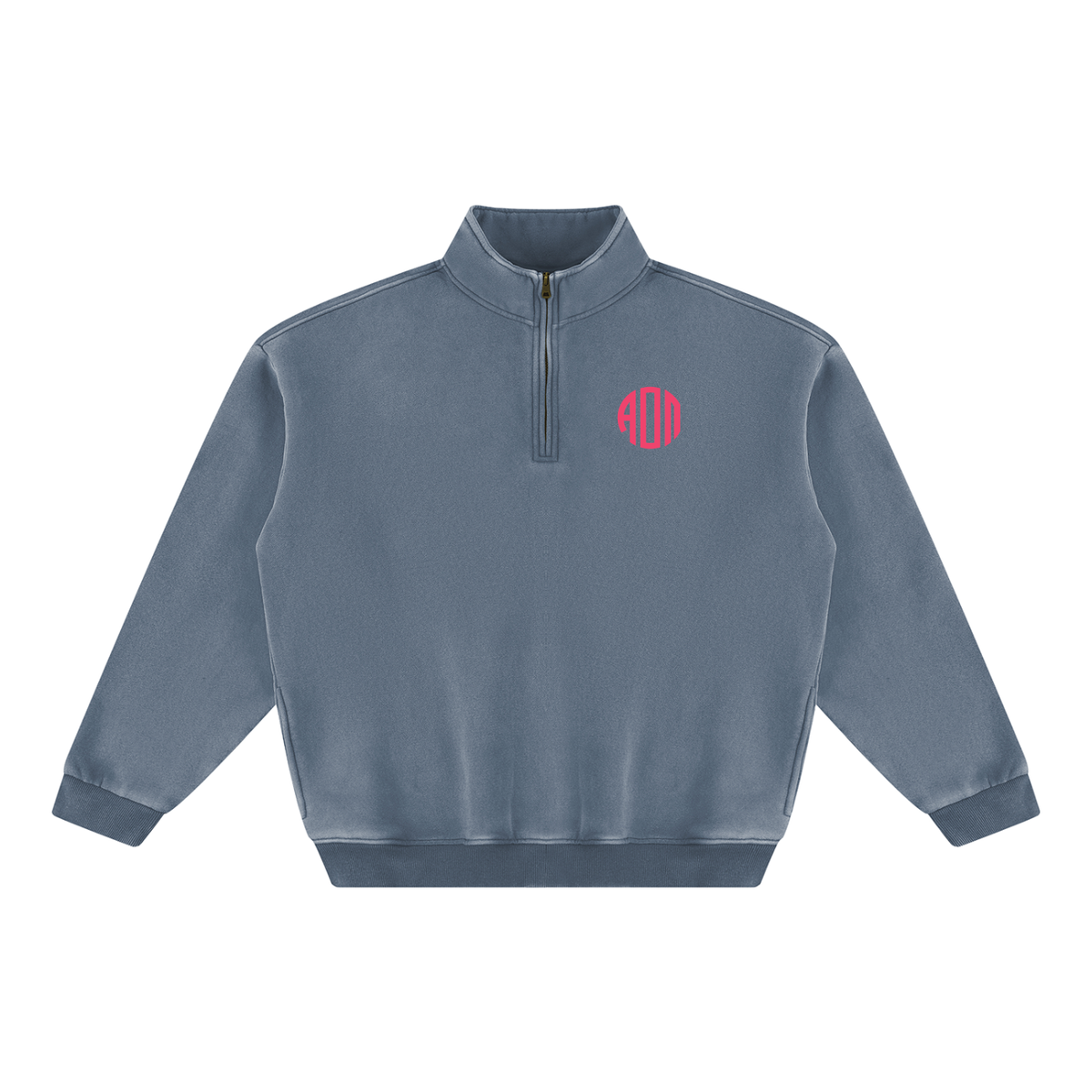Alpha Omicron Pi Round Monogram Quarter Zip Sweatshirt