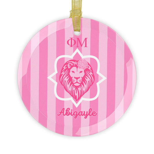 Phi Mu Personalized Quatrefoil Ornament - Ivy Society