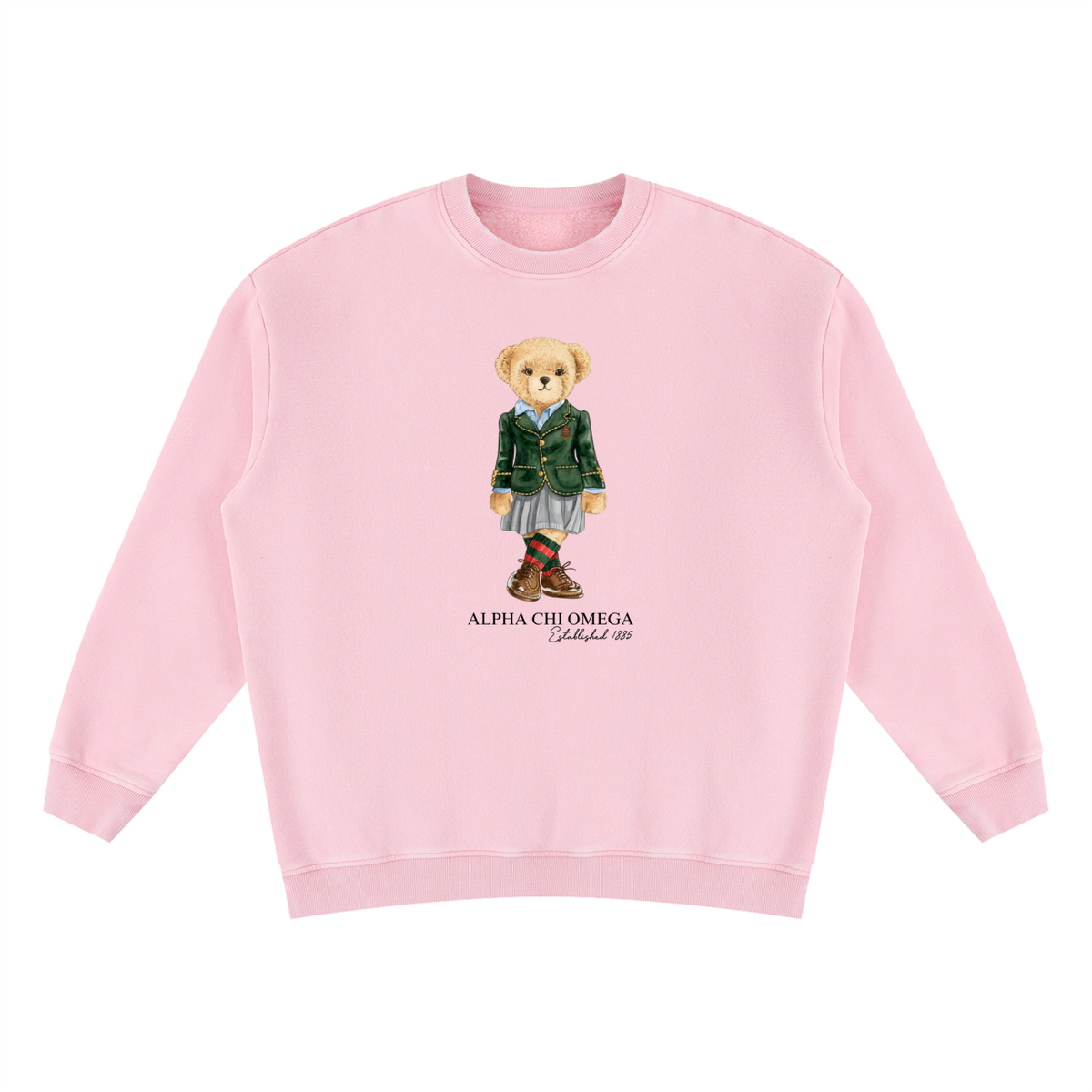 Alpha Chi Omega Sorority Bear Vintage Wash Sweatshirt