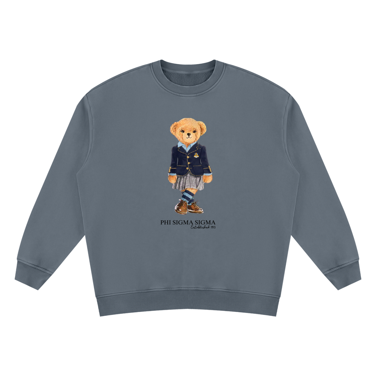 Phi Sigma Sigma Sorority Bear Vintage Wash Sweatshirt
