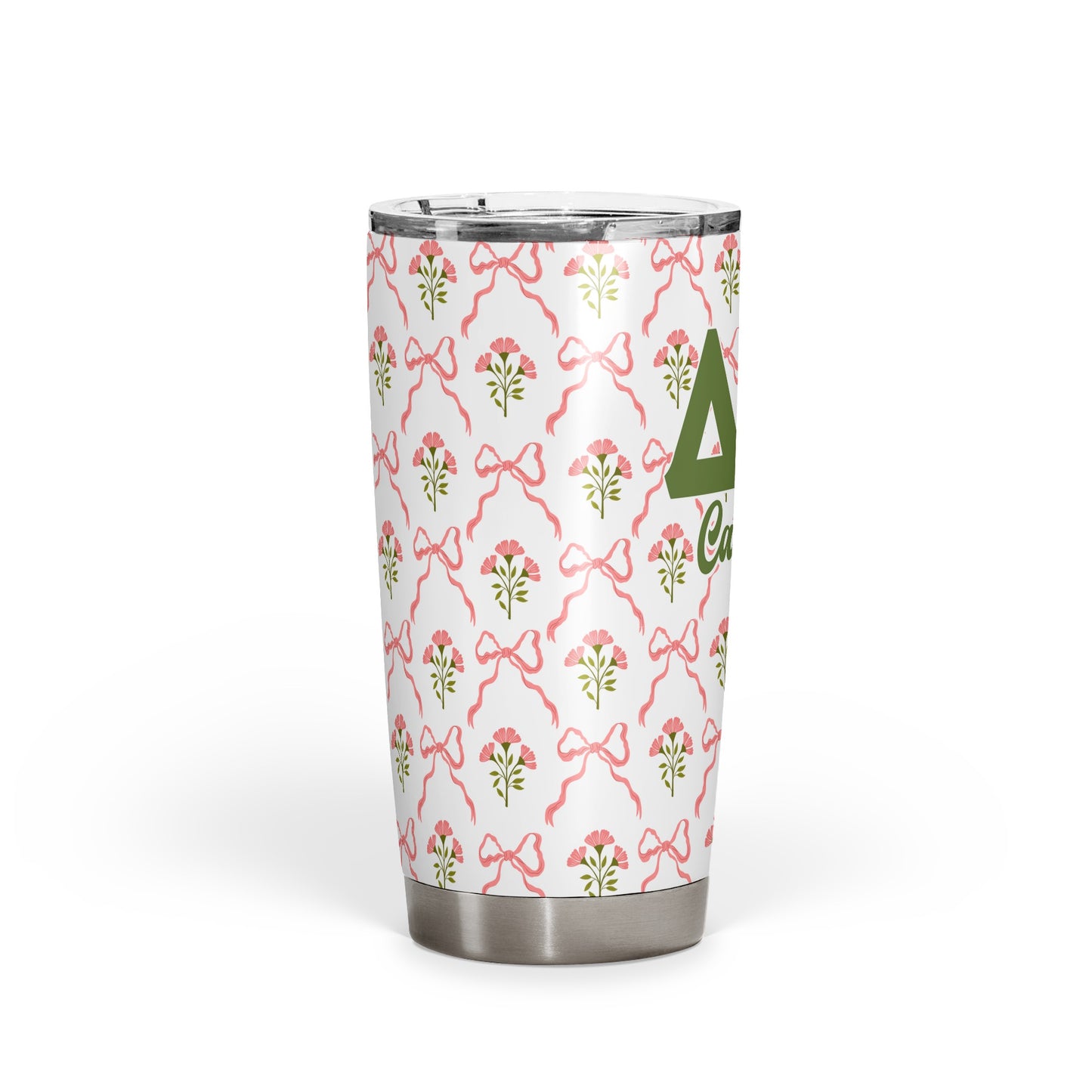 Delta Zeta Personalized Floral Tumbler