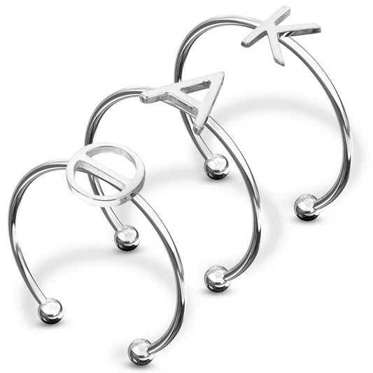 Kappa Alpha Theta Silver Ring Stack