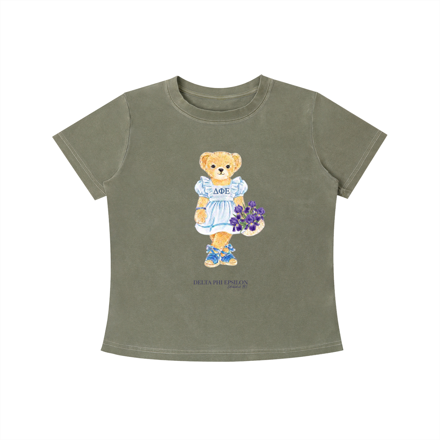 Delta Phi Epsilon Flower Bear T Shirt
