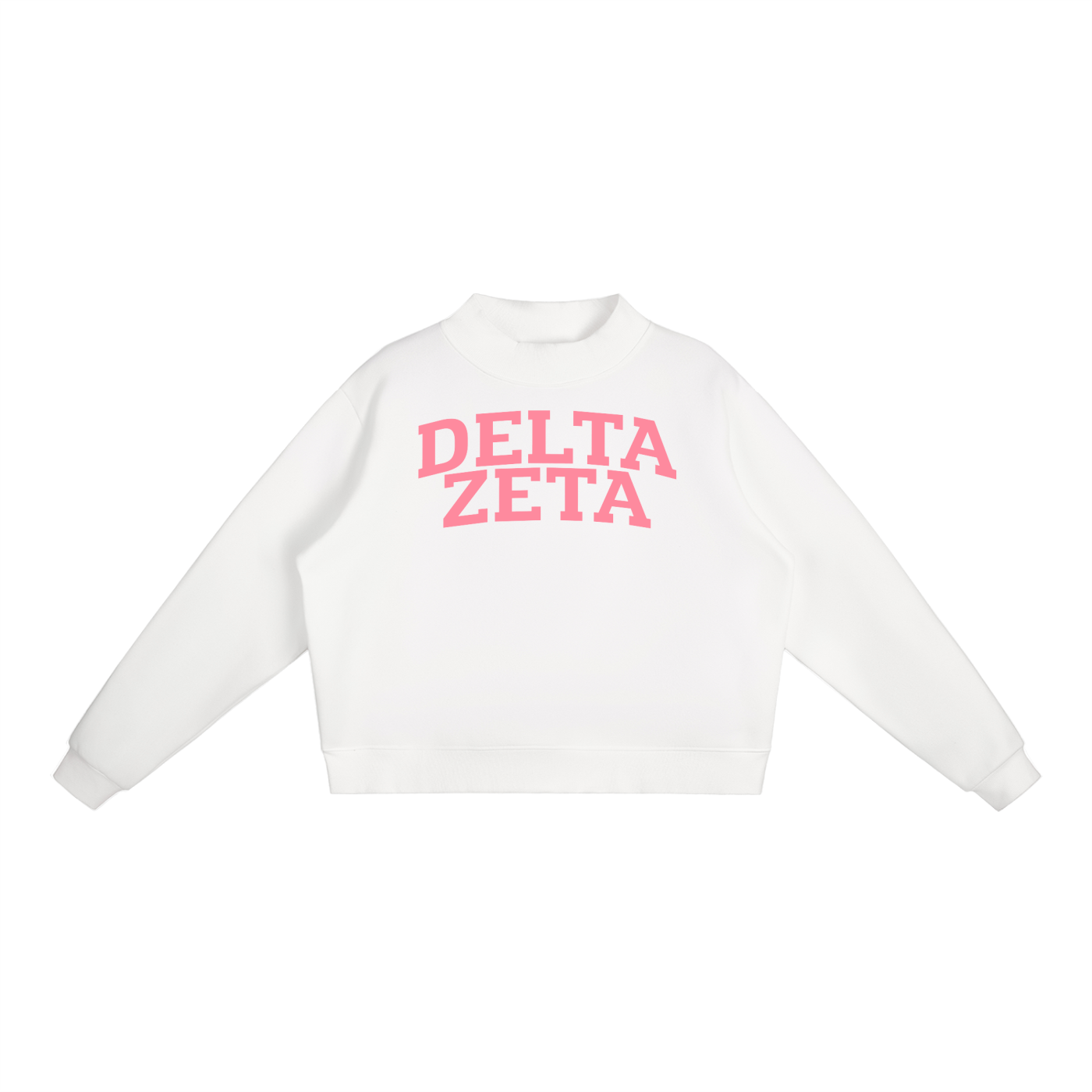 Pink Delta Zeta Mock Neck Sweatshirt - Ivy Society