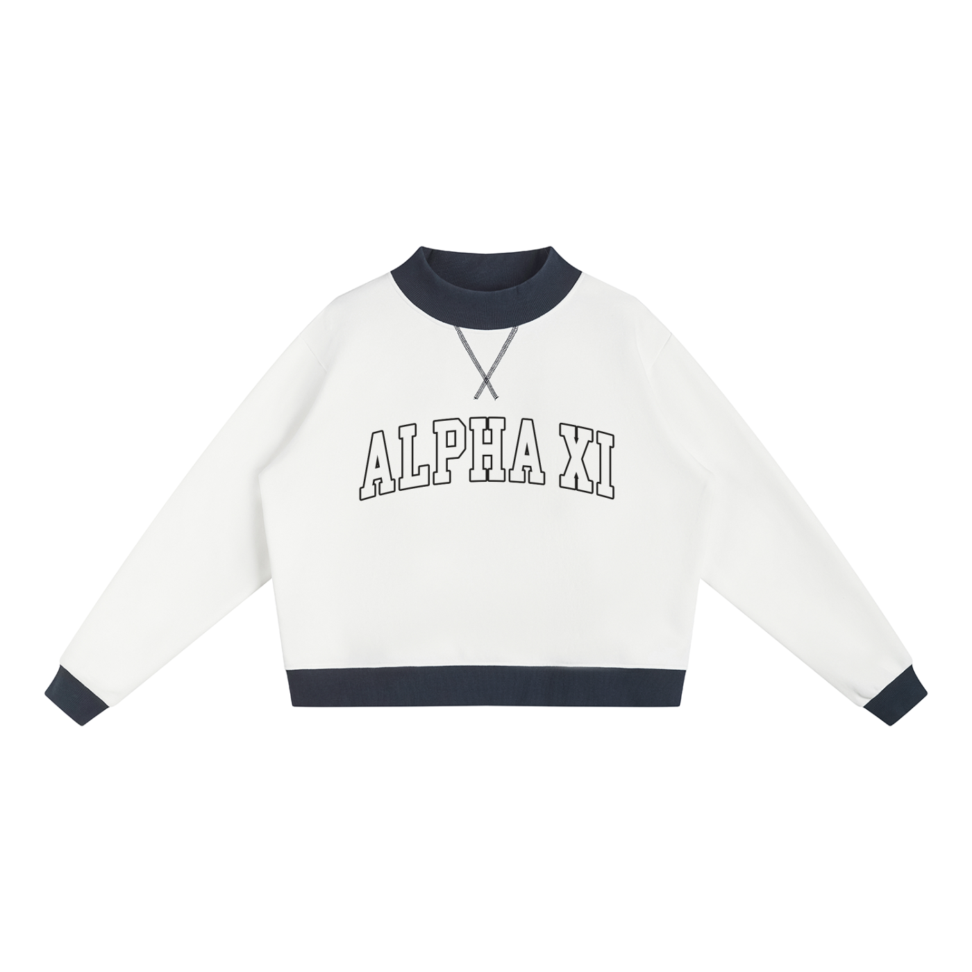 Alpha Xi Delta Two Tone Mock Neck Sweatshirt