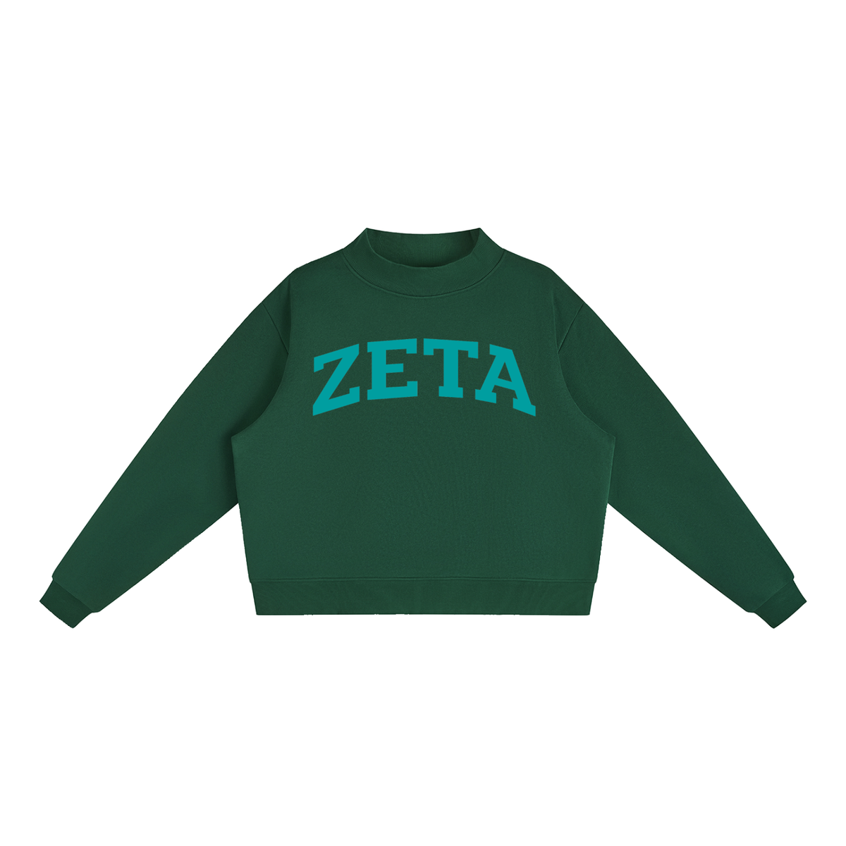 Zeta Tau Alpha Turquoise Mock Neck Sweatshirt