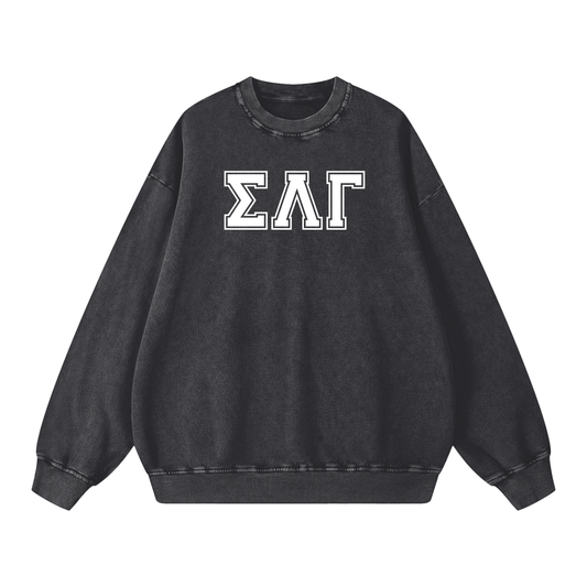 Snow Washed Oversized Sweatshirt - Ivy Society