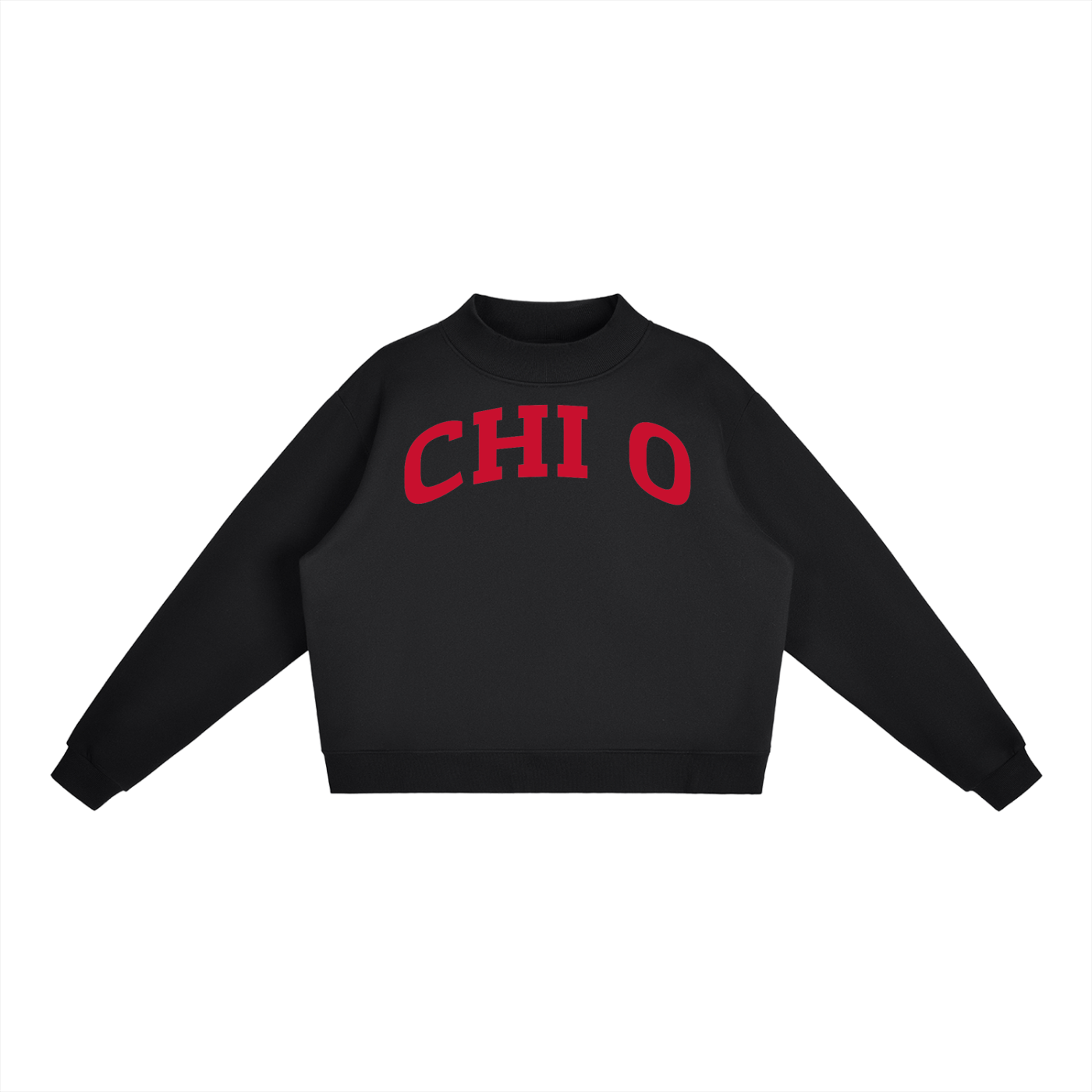 Red Chi Omega Mock Neck Sweatshirt - Ivy Society