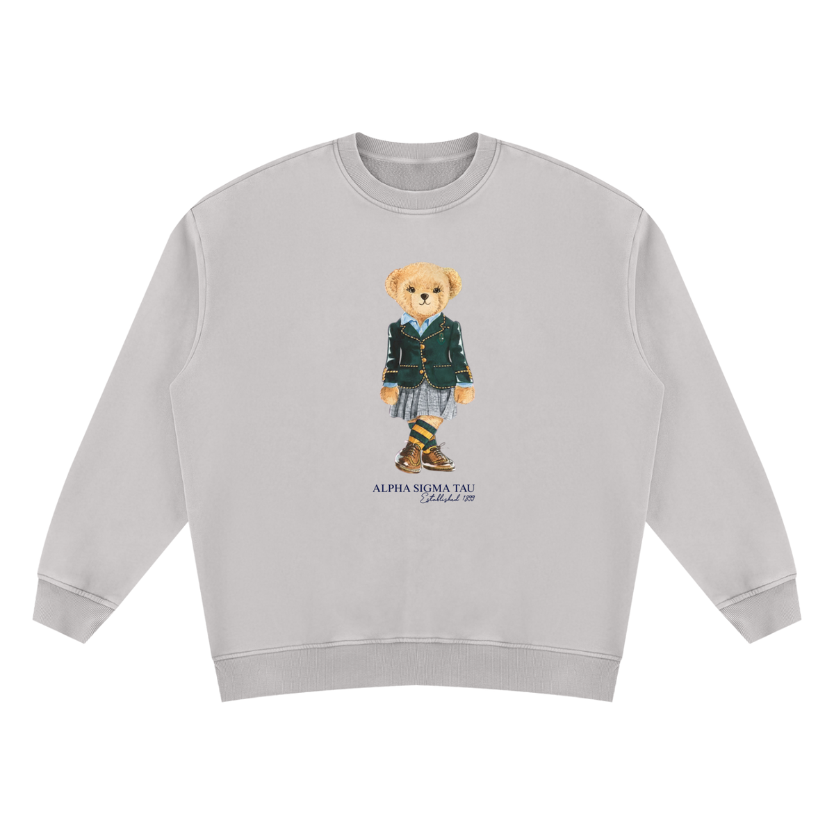 Alpha Sigma Tau Sorority Bear Vintage Wash Sweatshirt